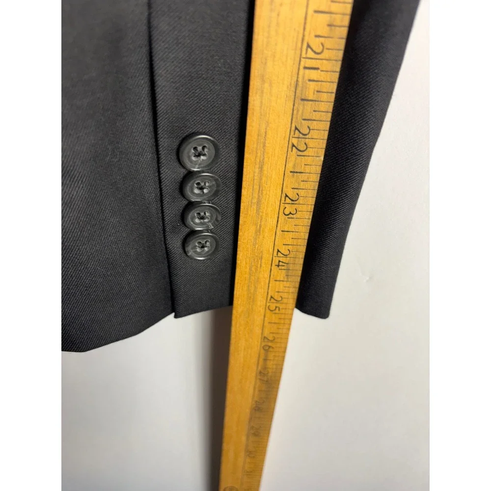 Cremieux Mens Blazer 42R Black Loro Piana Wool Two Button Canada NANTES-R CT